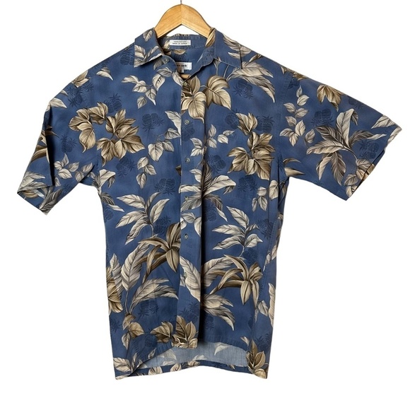 Vintage Pierre Cardin Hawaiian Short Sleeve Shirt Blue Men's Medium - Picture 6 of 7